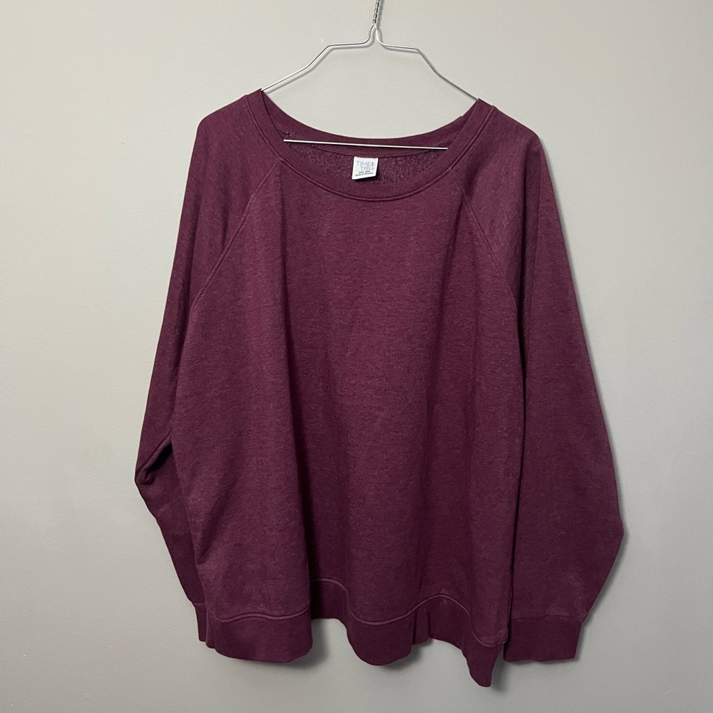 Time and Tru Maroon Pullover Sweatshirt